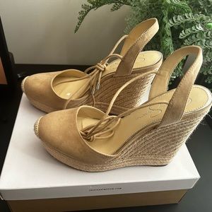 Jessica Simpson size 10M Supreme Microsuede tie up Wedges!